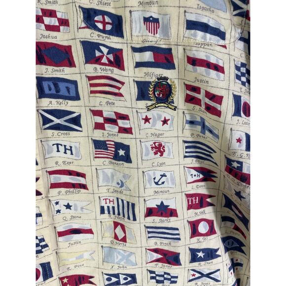Tommy Hilfiger‎ Men’s Vintage Nautical Flag Button Shirt Size M Sailing Prep - Picture 2 of 10